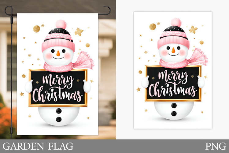 Cute Snowman Garden Flag. Christmas Garden Flag Design