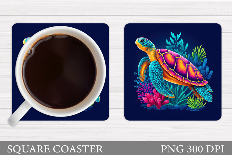 Sea Turtle Coaster Design. Turtle Coaster Sublimation