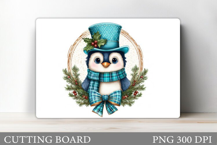 Christmas Penguin Cutting Board. Christmas Cutting Board example image 1