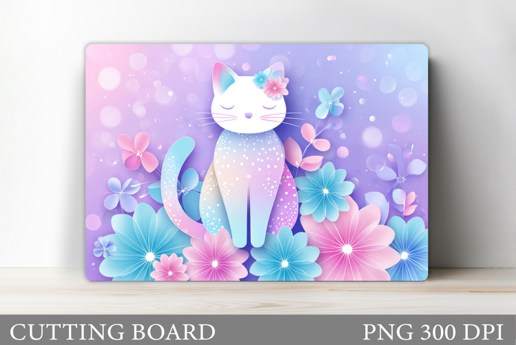 Cute Cat Cutting Board Design. Cute Cat Sublimation