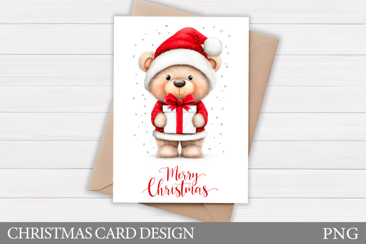 Christmas Bear Card Design. Christmas Card Printable
