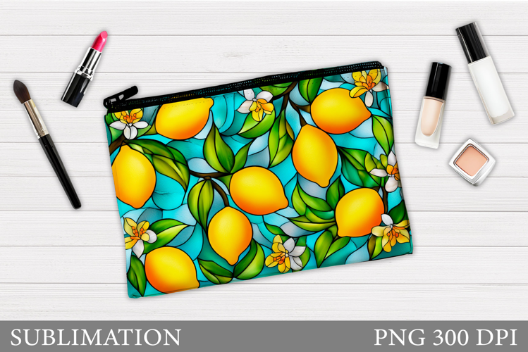 Lemons Cosmetics Bag Design. Lemons Makeup Bag Sublimation
