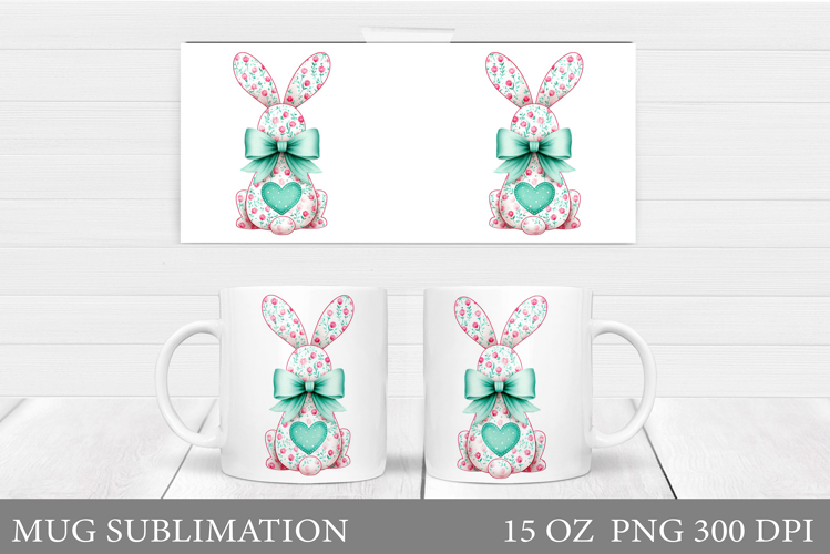 Spring Bunny Mug Sublimation. Spring Mug Design