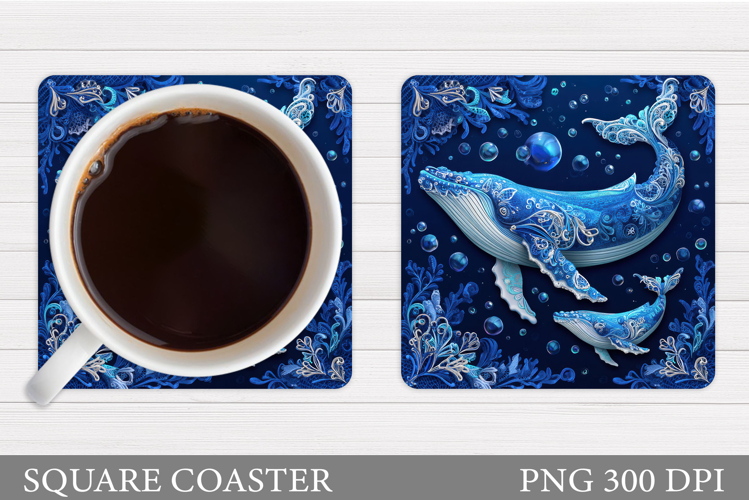 Whale Coaster Design. Whale Sublimation