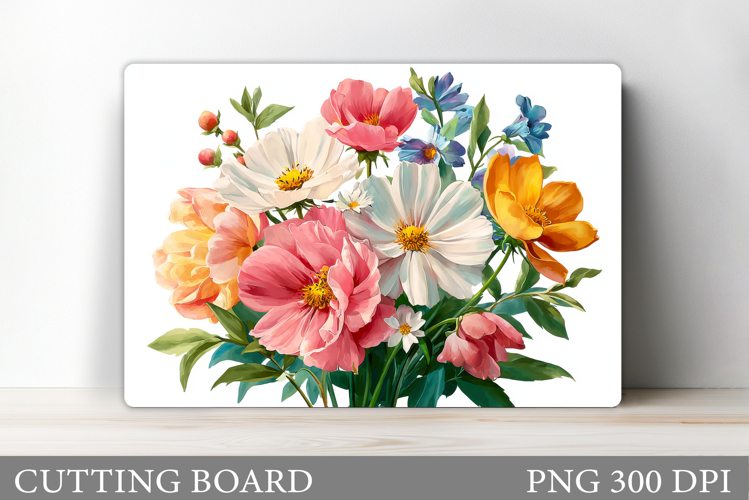Wildflowers Cutting Board. Flowers Cutting Board Sublimation