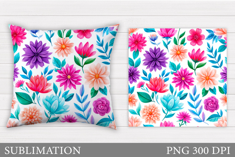 Flowers Pillow Design. Floral Pillow Sublimation