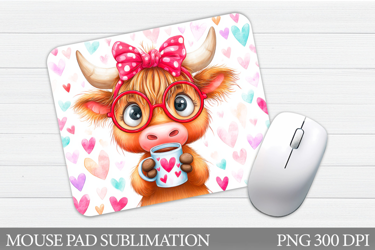 Valentines Cow Mouse Pad. Valentines Mouse Pad Sublimation