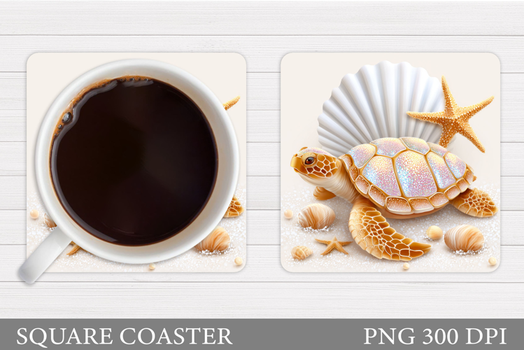 Sea Turtle Coaster Design. Turtle Coaster Sublimation