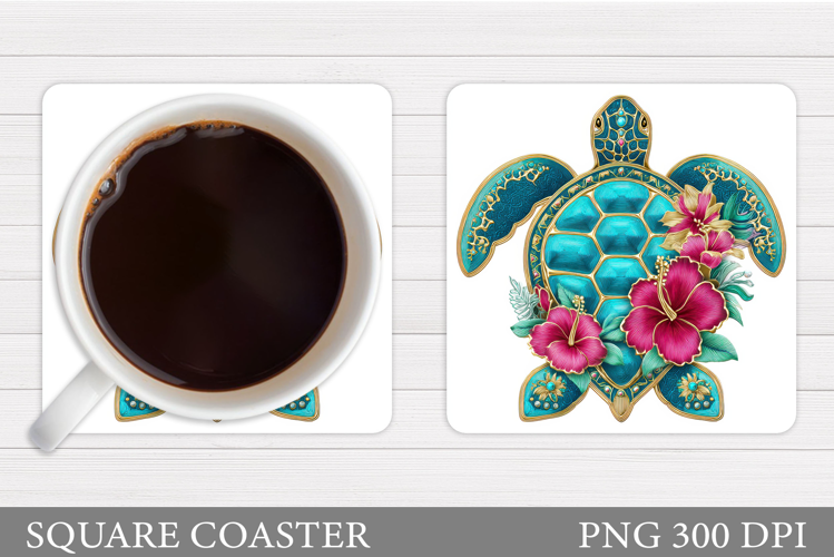 Sea Turtle Coaster Design. Turtle Coaster Sublimation