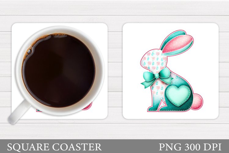 Cute Bunny Coaster Design. Spring Bunny Coaster Sublimation