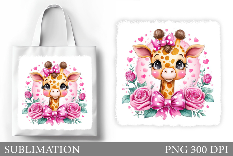 Giraffe Tote Bag Sublimation. Cute Giraffe Sublimation