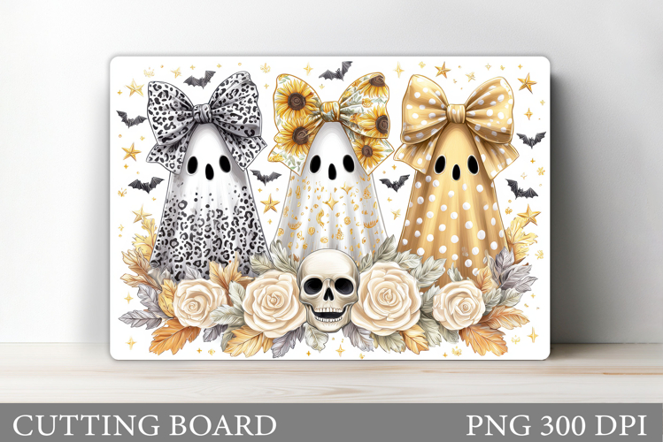 Ghost Cutting Board Sublimation. Halloween Cutting Board