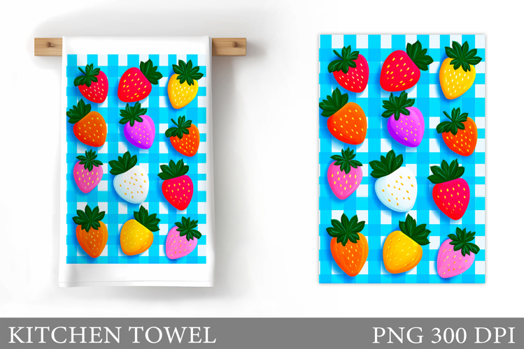 Strawberry Kitchen Towel Design. Strawberry Sublimation