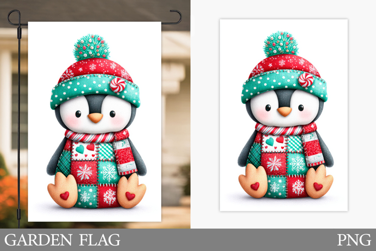 Penguin Garden Flag. Christmas Garden Flag Sublimation