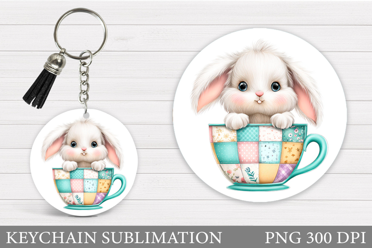 Cute Bunny Keychain. Bunny Sublimation