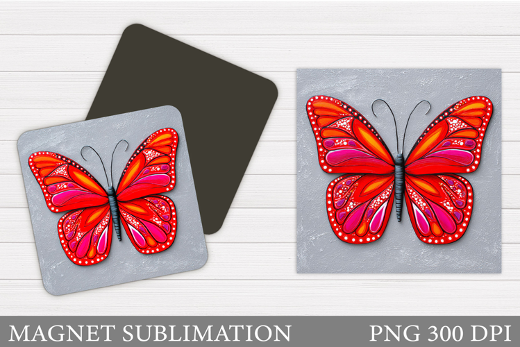 Butterfly Sublimation. Butterfly Magnet Design