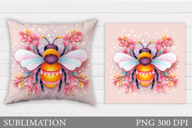 Bee Pillow Sublimation. Bee Sublimation