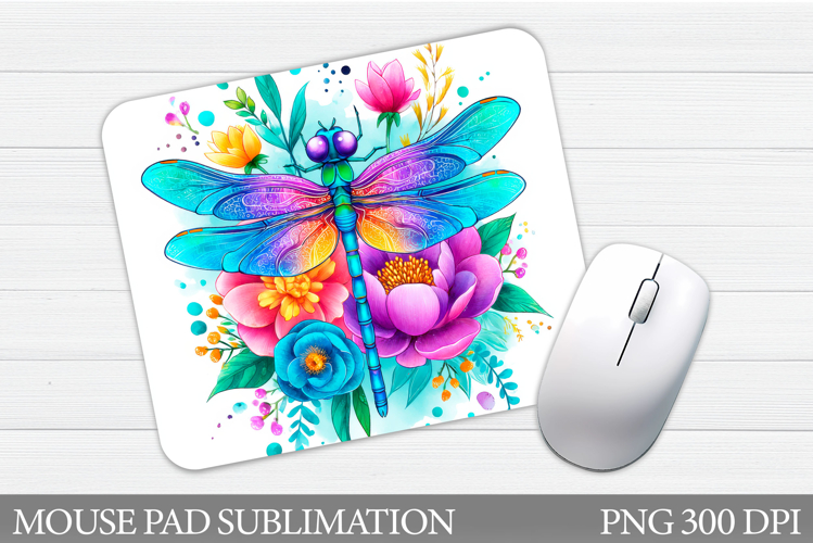 Dragonfly Mouse Pad. Flowers Mouse Pad Design