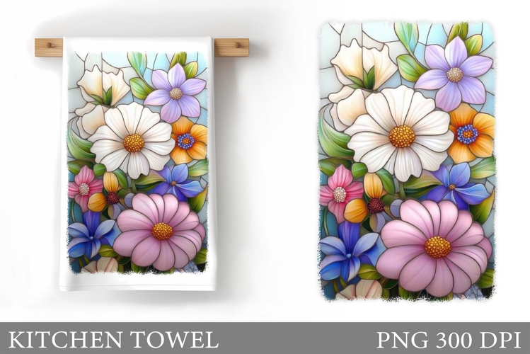 Flowers Kitchen Towel. Floral Kitchen Towel Sublimation
