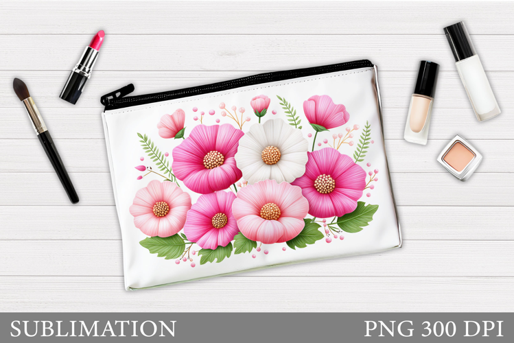 Flowers Makeup Bag Design. Flowers Makeup Pouch Sublimation