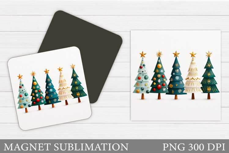 Christmas Tree Magnet Sublimation. Christmas Magnet Design example image 1
