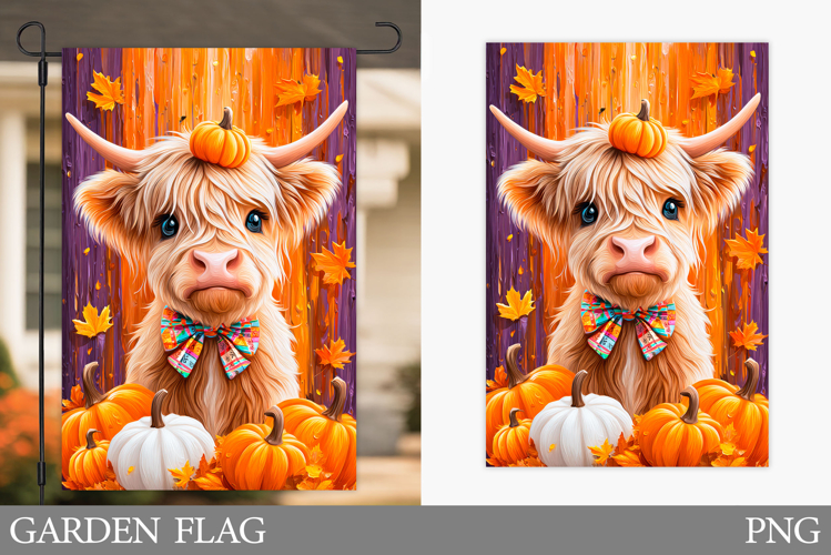 Fall Cow Garden Flag. Fall Garden Flag Sublimation