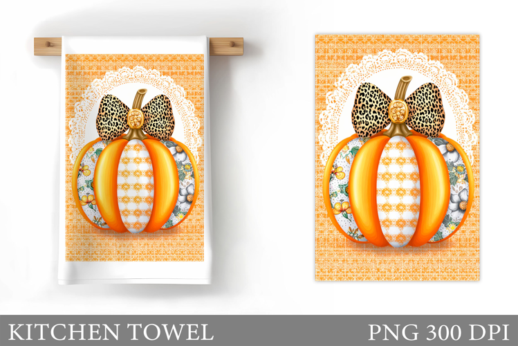 Pumpkin Kitchen Towel. Fall Kitchen Towel Sublimation