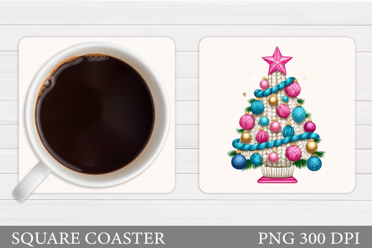 Christmas Tree Coaster Sublimation. Christmas Coaster Design