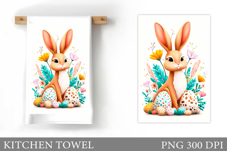 Easter Bunny Kitchen Towel. Bunny Kitchen Towel Sublimation