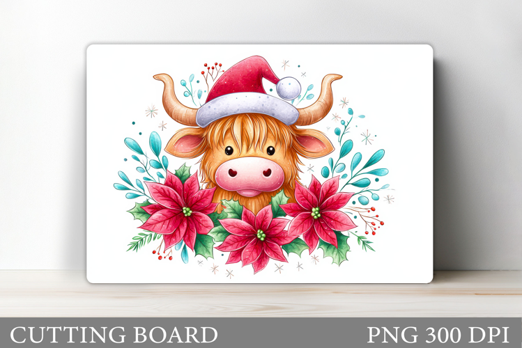 Christmas Cow Cutting Board. Christmas Cutting Board