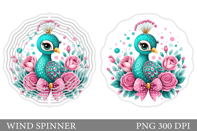 Cute Peacock Wind Spinner. Cute Peacock Sublimation