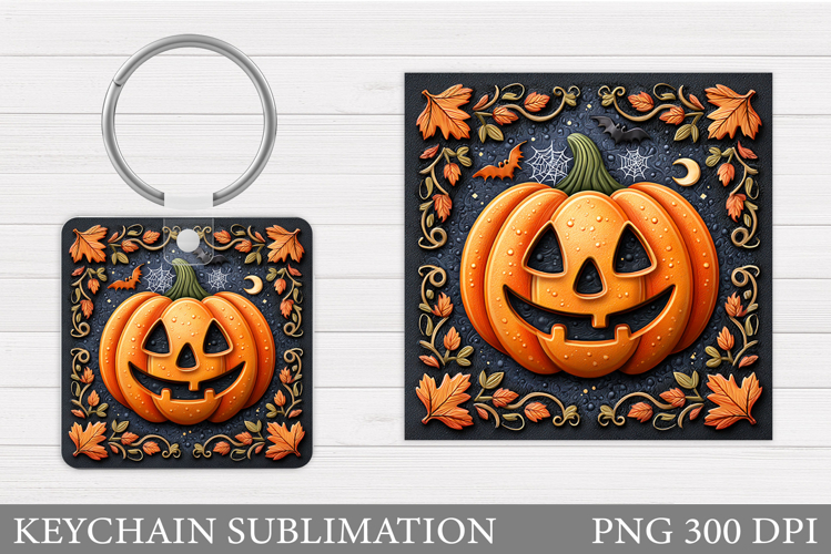Halloween Keychain Design. Halloween Pumpkin Keychain
