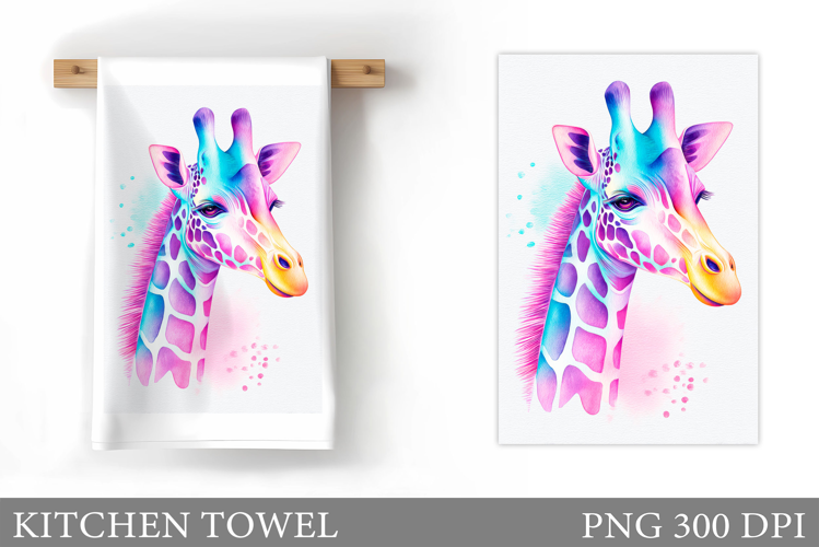 Giraffe Kitchen Towel Design. Giraffe Sublimation