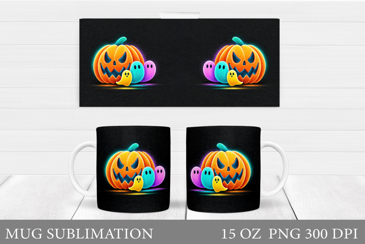 Halloween Mug Wrap Design. Halloween Sublimation