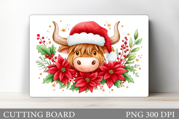 Christmas Cow Cutting Board. Christmas Cutting Board