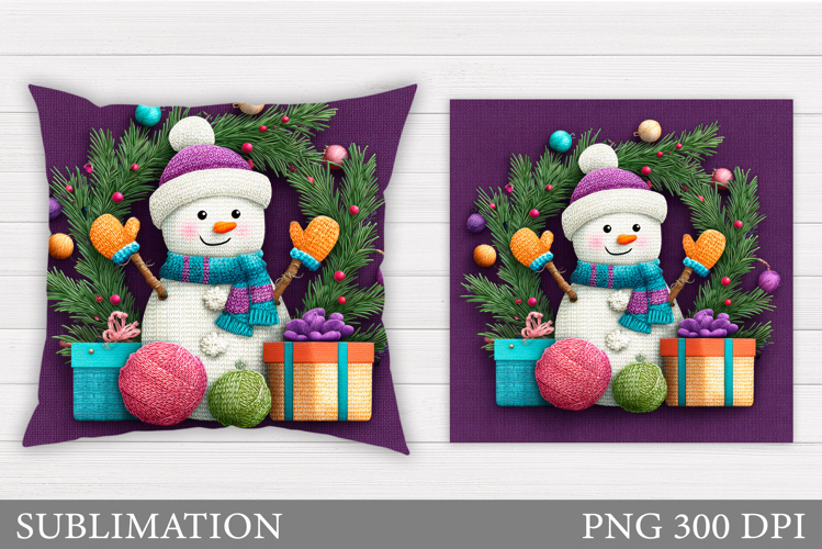 Christmas Snowman Pillow. Christmas Pillow Design