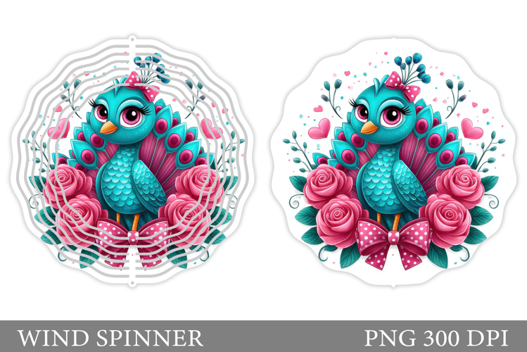 Cute Peacock Wind Spinner. Cute Peacock Sublimation