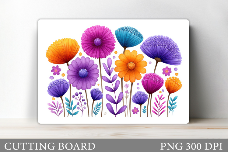 Flowers Cutting Board. Floral Cutting Board Sublimation
