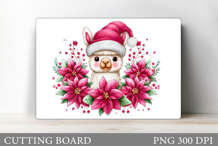 Christmas Lama Cutting Board. Christmas Cutting Board example image 1