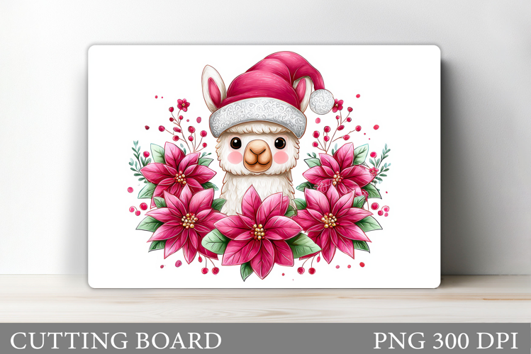 Christmas Lama Cutting Board. Christmas Cutting Board