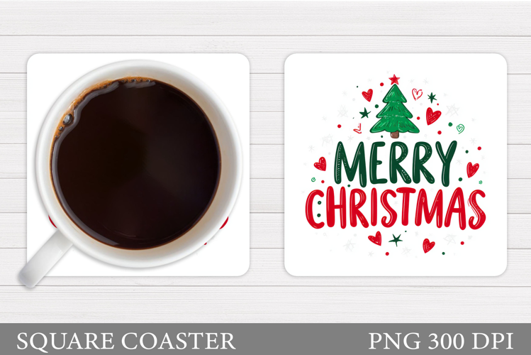 Merry Christmas Coaster. Christmas Coaster Design