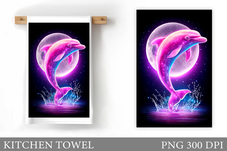 Dolphin Kitchen Towel. Sea Kitchen Towel Sublimation