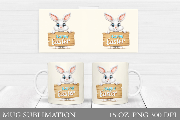 Easter Bunny Mug Design. Easter Mug Sublimation