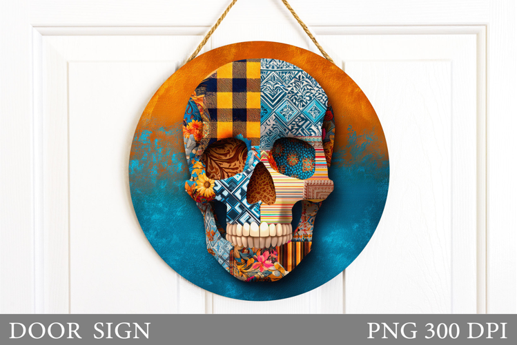 Halloween Skull Door Sign. Halloween Door Sign Design