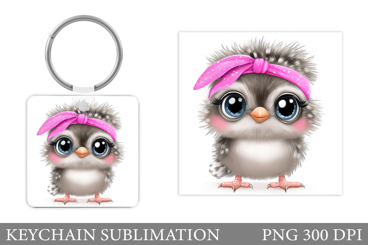 Cute Bird Keychain Design. Cute Bird Sublimation