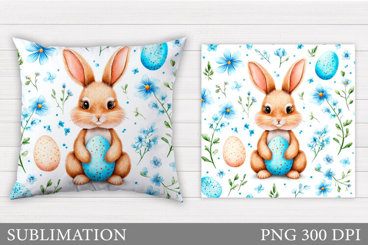 Easter Bunny Pillow Design. Easter Bunny Sublimation example image 1