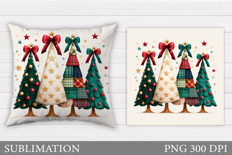 Christmas Tree Pillow Design. Christmas Pillow Sublimation