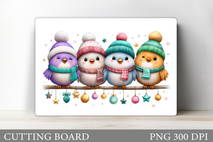 Christmas Birds Cutting Board. Christmas Cutting Board