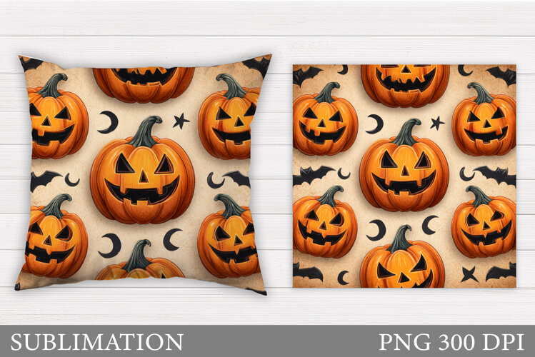Halloween Pumpkin Pillow. Halloween Pillow Sublimation example image 1
