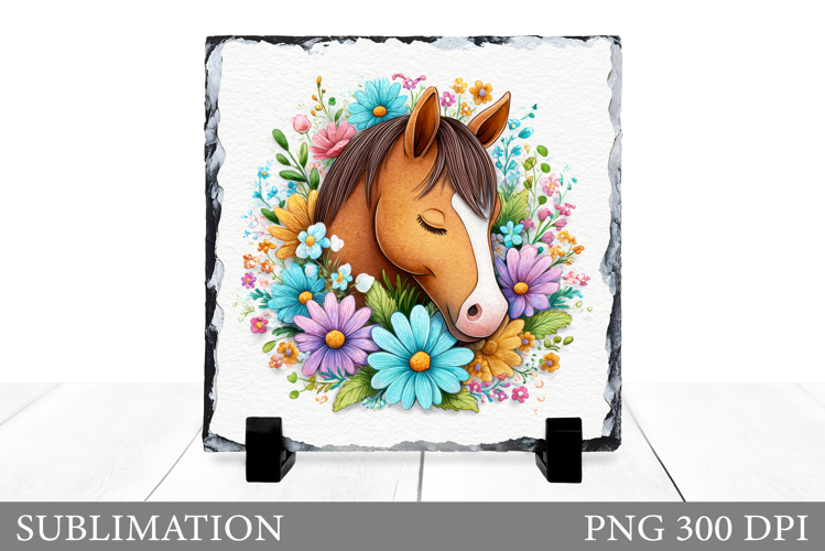 Horse Slate Design. Cute Horse Sublimation